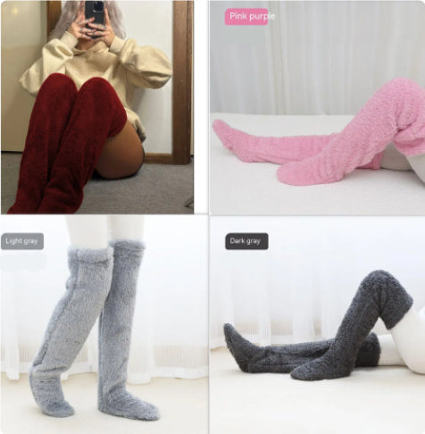 Fuzzy Knee High Socks - Instantly Warm & Cozy Your Legs