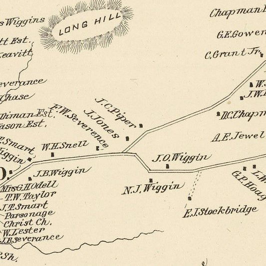 Vintage Map of Stratham, New Hampshire, 1892