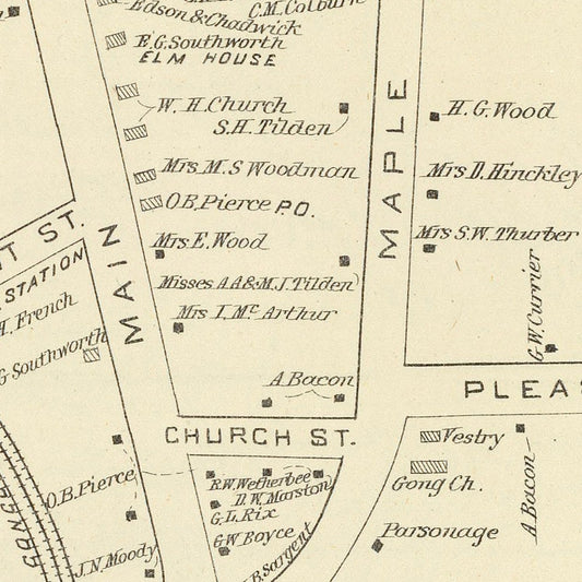 Vintage Map of West Lebanon, New Hampshire, 1892