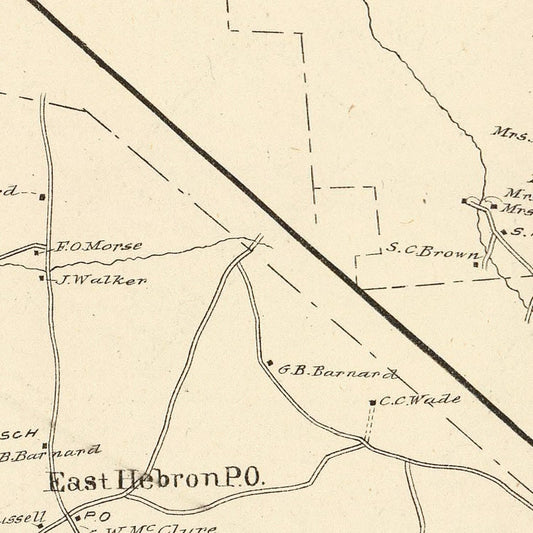 Vintage Map of Bridgewater, New Hampshire, 1892