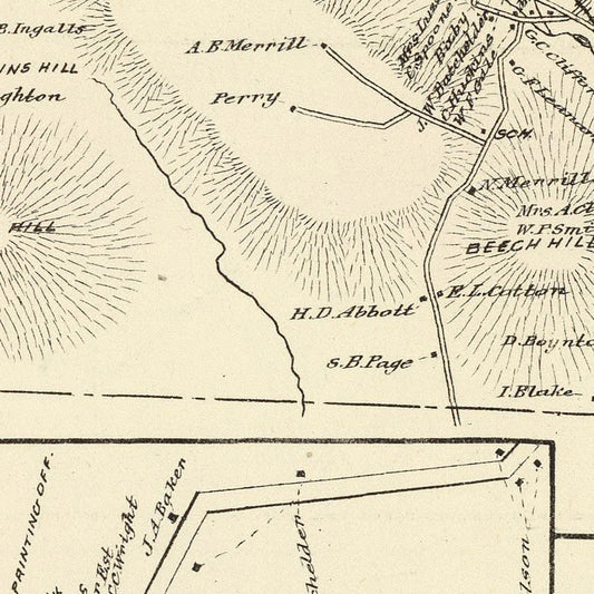 Vintage Map of Ashland, New Hampshire, 1892