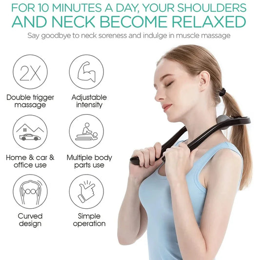 Dual Pressure Point Massager - Manual Neck & Shoulder Tool