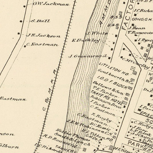 Vintage Map of Littleton, New Hampshire, 1892