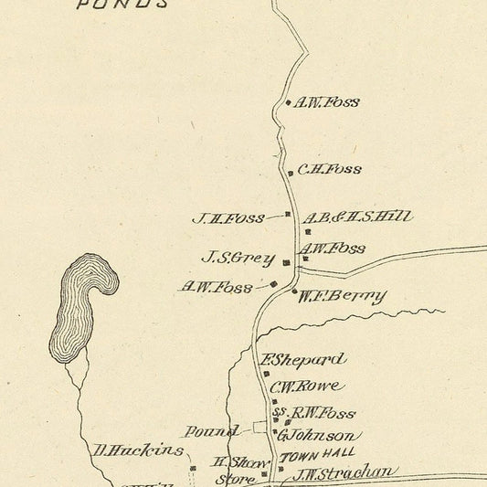 Vintage Map of Strafford, New Hampshire, 1892