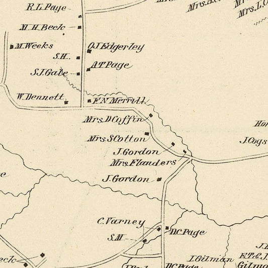 Vintage Map of Gilmanton, New Hampshire, 1892