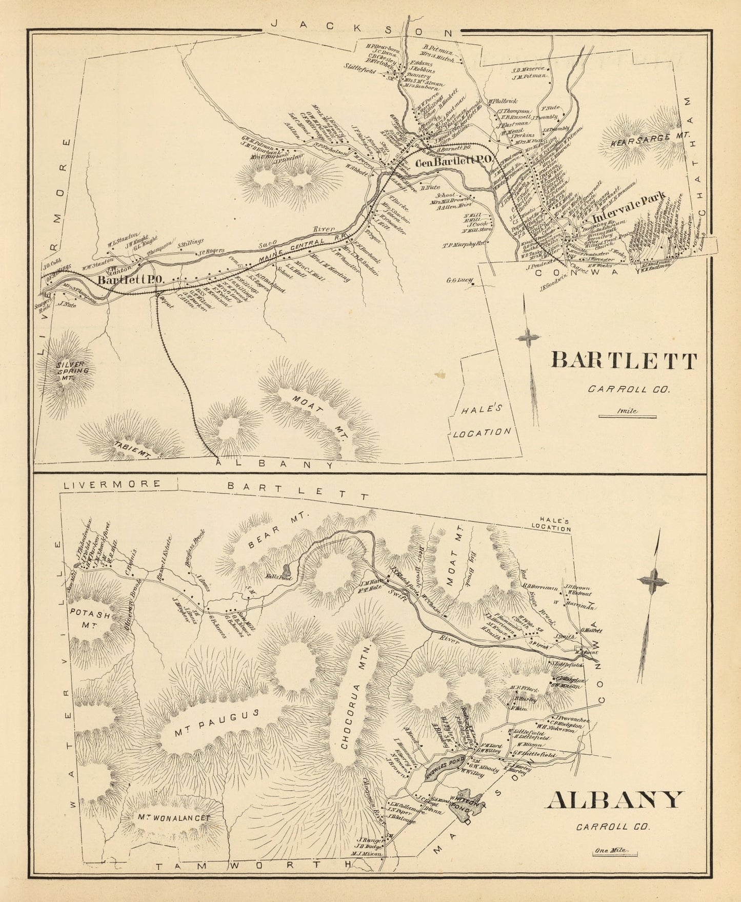 Vintage Map of Albany, New Hampshire, 1892