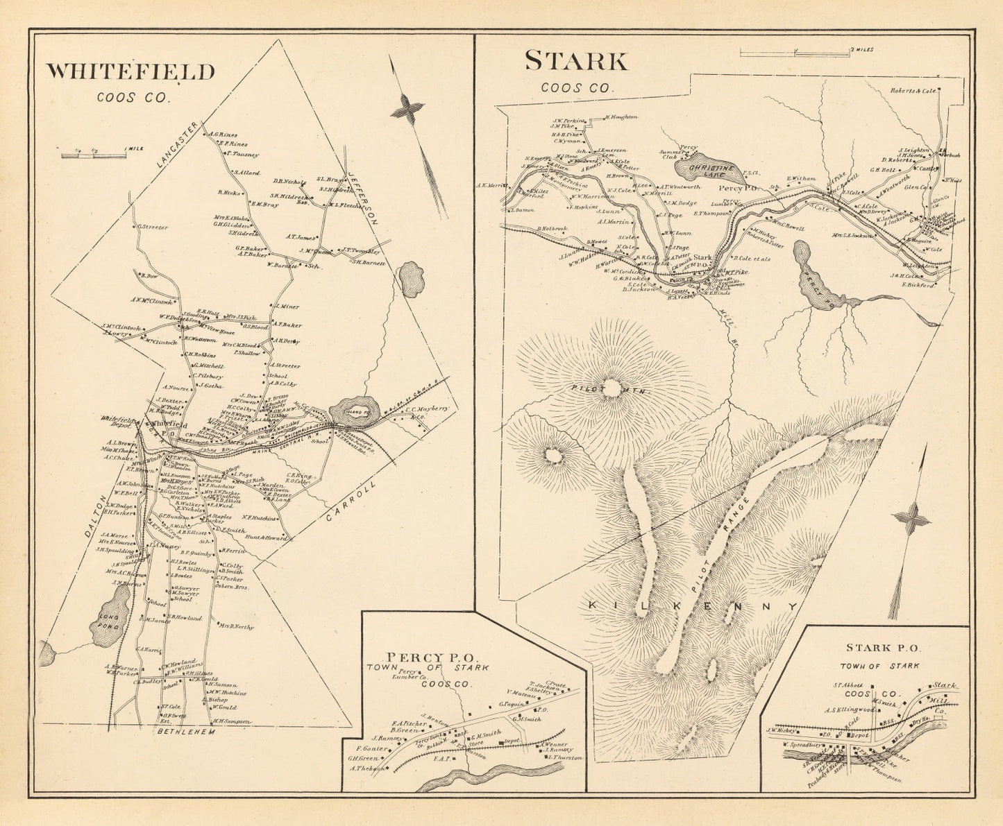 Vintage Map of Stark, New Hampshire, 1892