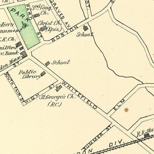 Vintage Map of Guilford, Connecticut, 1893