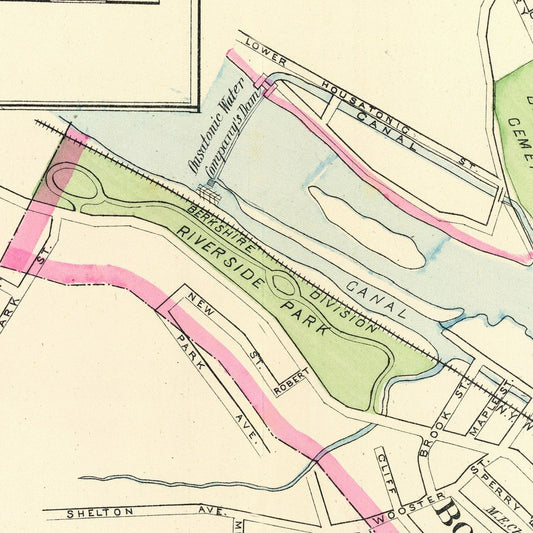 Vintage Map of Derby, Connecticut, 1893