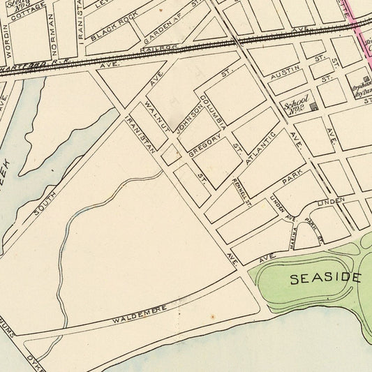 Vintage Map of Bridgeport, Connecticut 1893 (II)