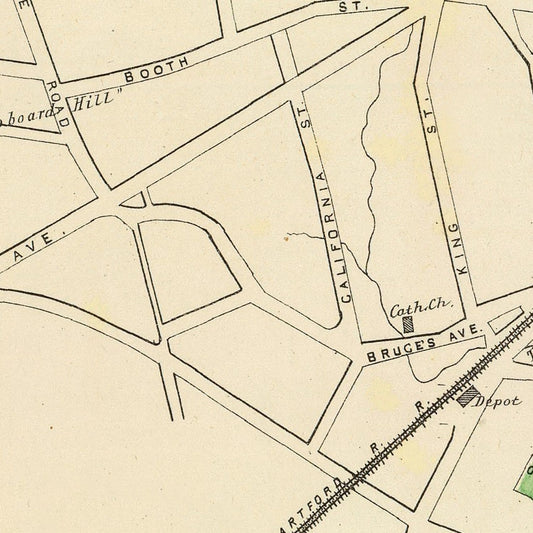 Vintage Map of Stratford, Connecticut, 1893