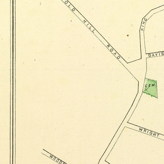 Vintage Map of Sandy Hook, Connecticut, 1893