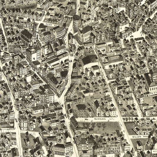 Vintage Map of Boston Highlands, Massachusetts, 1888