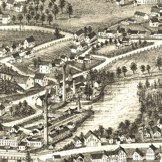 Vintage Map of Pepperell, Massachusetts, 1886