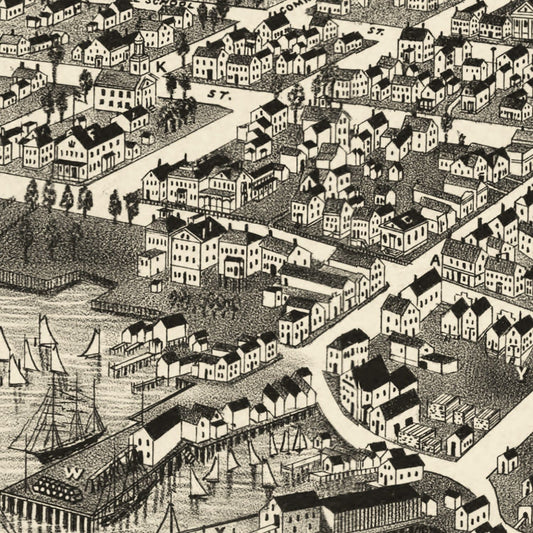 Vintage Map of Edgartown, Massachusetts, 1886