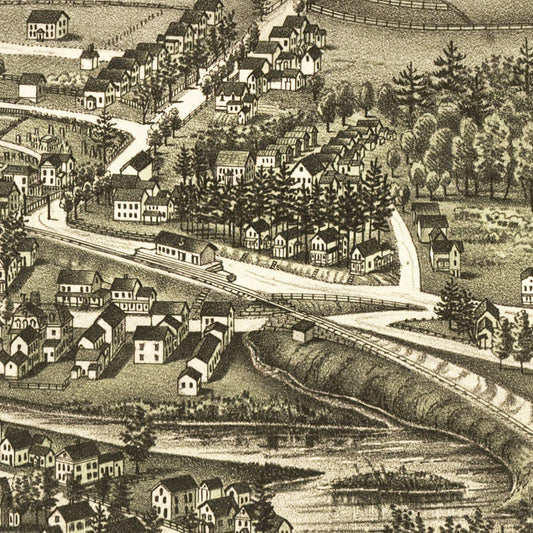 Vintage Map of Haydenville, Massachusetts, 1886