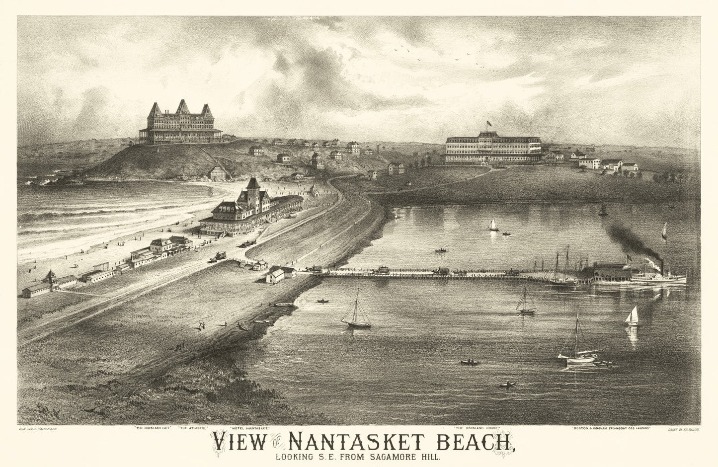Vintage Map of Nantasket Beach, Massachusetts, 1879