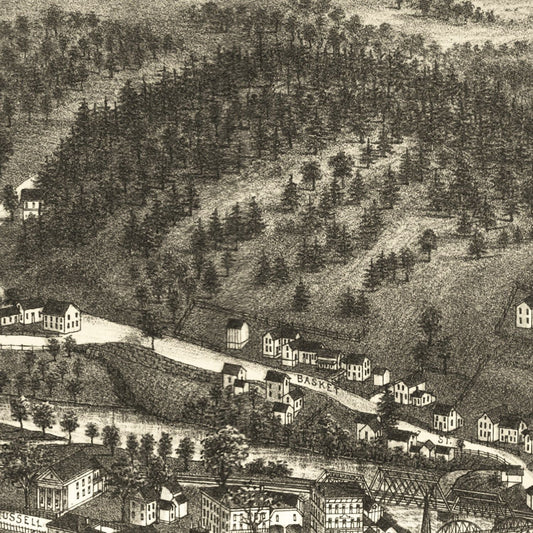 Vintage Map of Huntington, Massachusetts, 1886