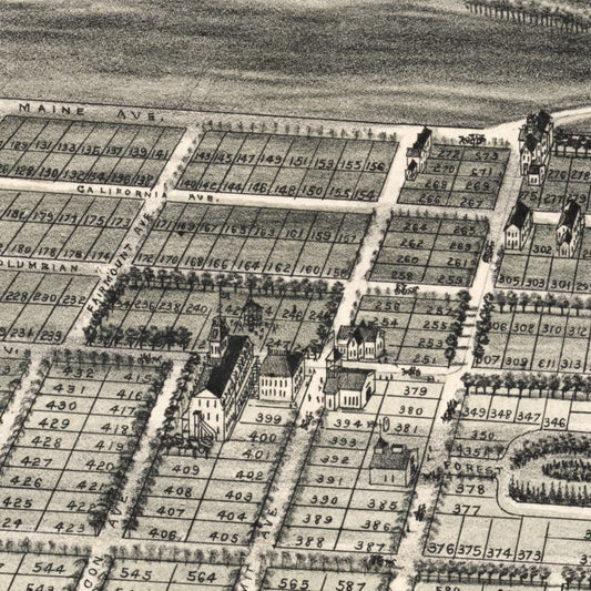 Vintage Map of Lagoon Heights, Massachusetts, 1880
