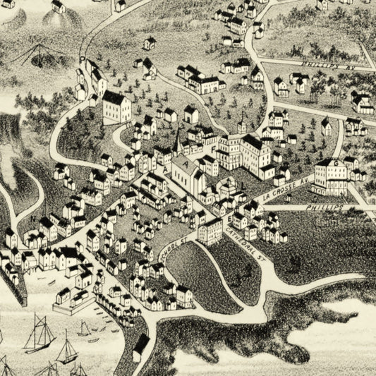Vintage Map of Pigeon Cove, Massachusetts, 1886