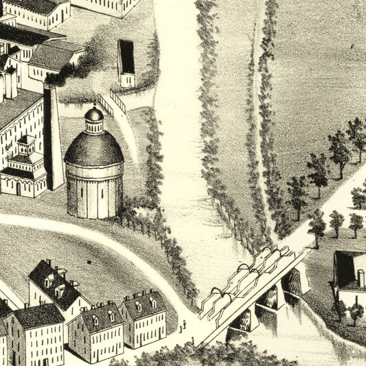 Vintage Map of Lonsdale, Rhode Island, 1888
