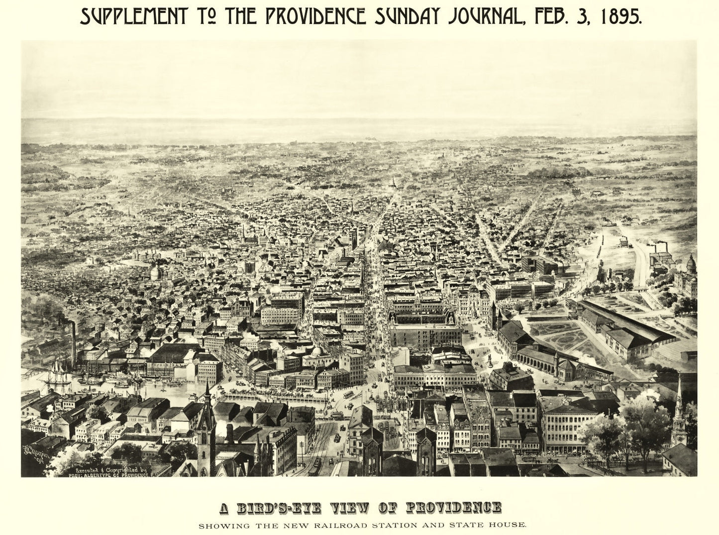 Vintage Map of Providence, Rhode Island, 1895