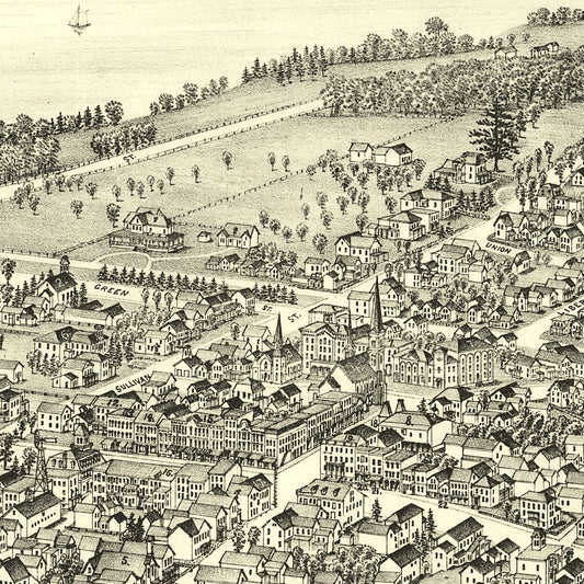 Vintage Map of Cazenovia, New York, 1890