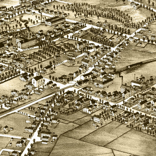 Vintage Map of Rockland, Massachusetts, 1881