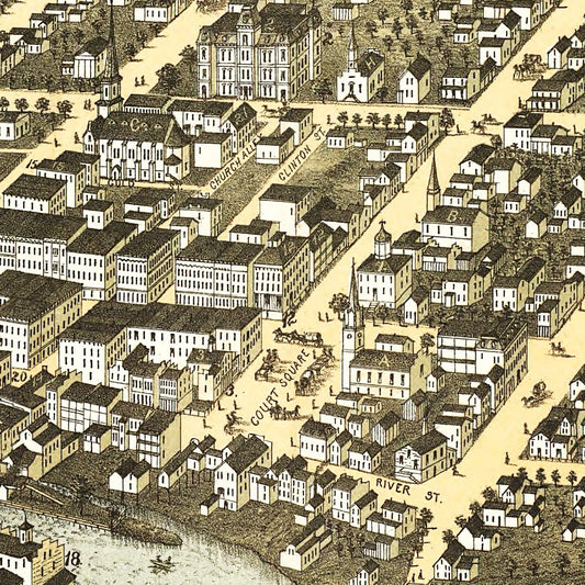 Vintage Map of Plattsburgh, New York, 1877