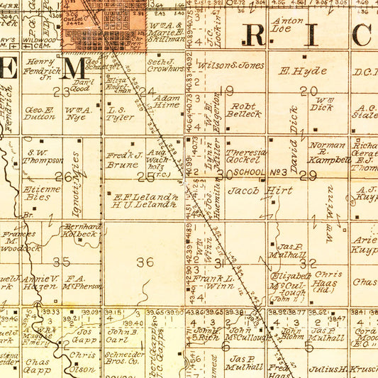 Vintage Map of McCook County, South Dakota, 1900
