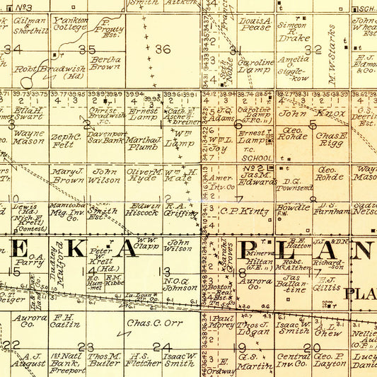Vintage Map of Aurora County, South Dakota, 1900