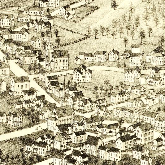 Vintage Map of Ashburnham, Massachusetts, 1886