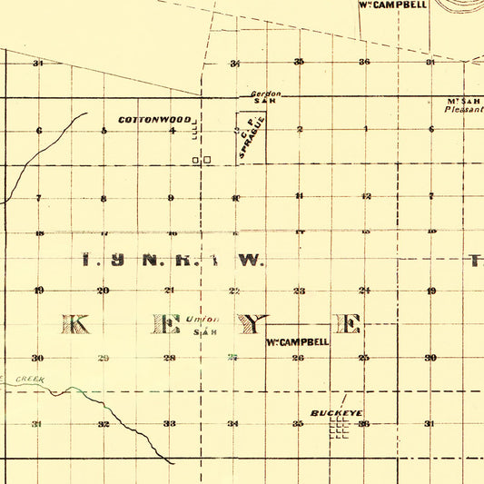 Vintage Map of Yolo County, California, 1871