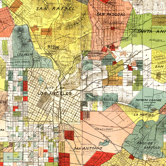 Vintage Map of Los Angeles County, California, 1888