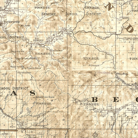 Vintage Map of Plumas County, California, 1892