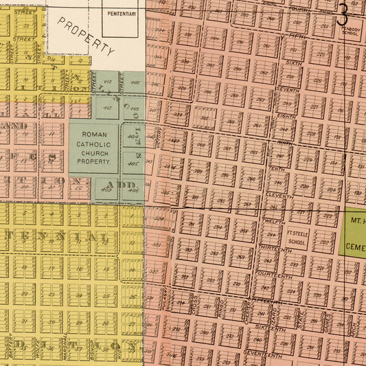 Vintage Map of Little Rock, Arkansas, 1888