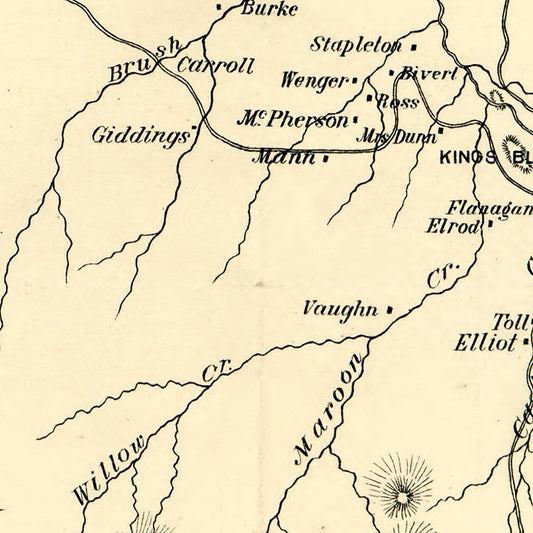 Vintage Map of Pitkin County, Colorado, 1884