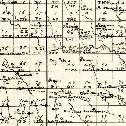 Vintage Map of Coffee County, Georgia, 1891