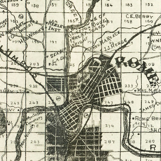Vintage Map of Floyd County, Georgia, 1895