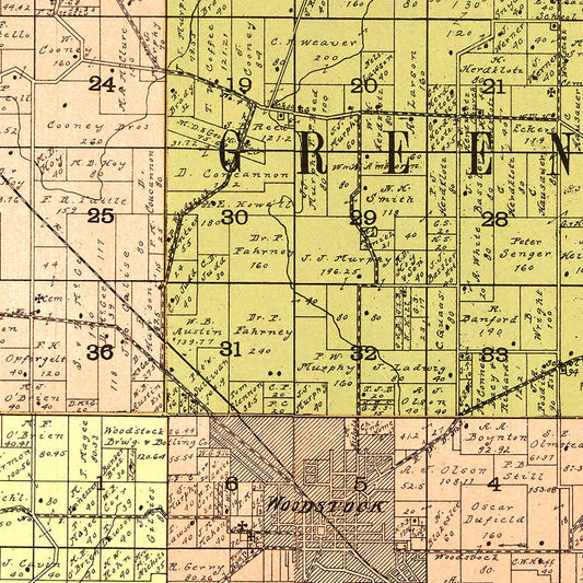 Vintage Map of McHenry County, Illinois, 1903