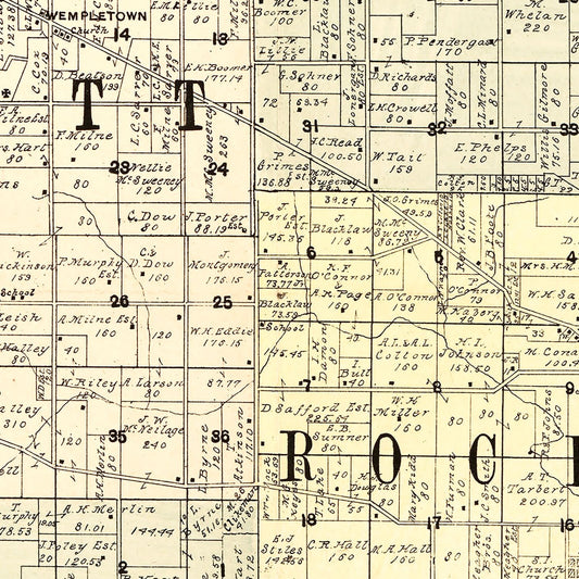 Vintage Map of Winnebago County, Illinois 1902