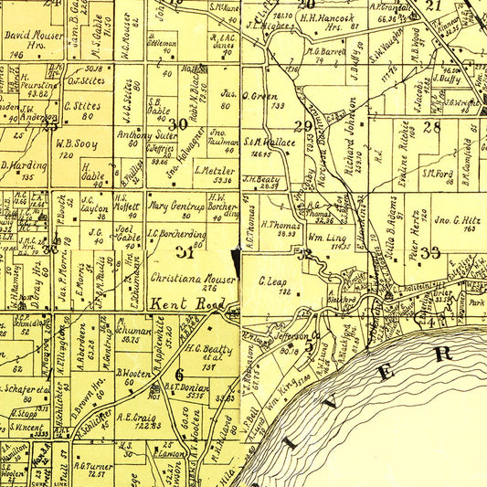 Vintage Map of Jefferson County, Indiana, 1900