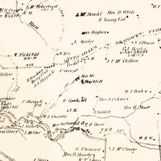 Vintage Map of Woodford County, Kentucky 1870