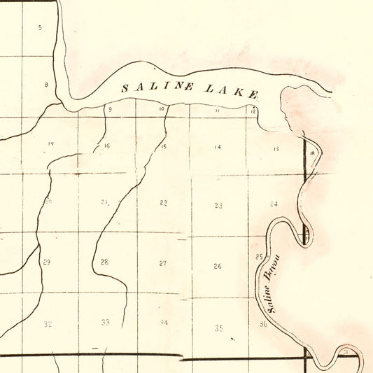 Vintage Map of Avoyelles Parish, Louisiana, 1860