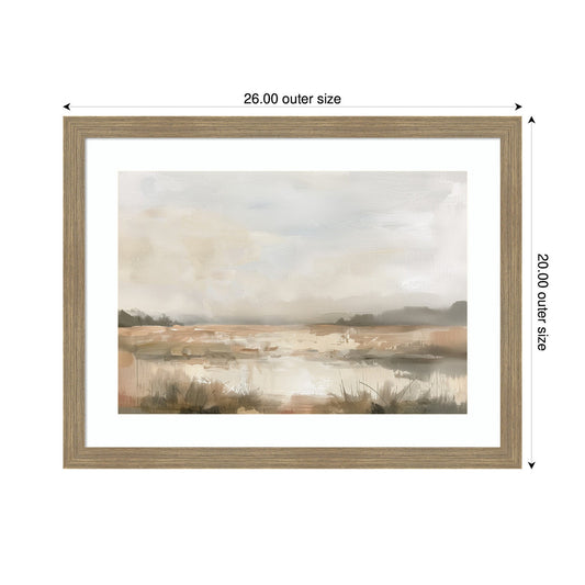 Neutral Abstract Landscape by The Creative Bunch Studio Framed Wall Art Print