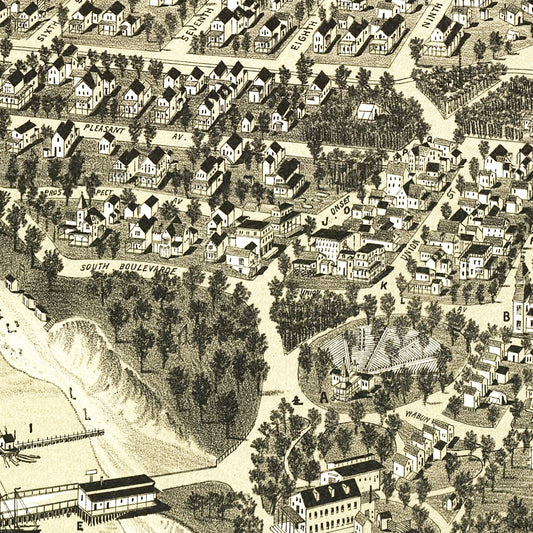 Vintage Map of Wareham, Massachusetts, 1885