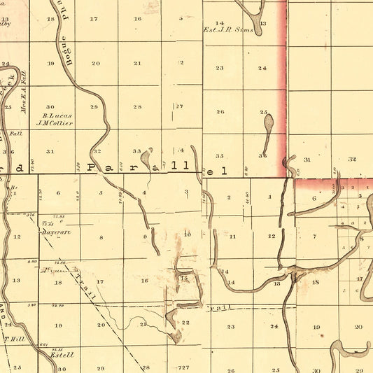Vintage Map of Washington County, Mississippi 1871 - Edition II