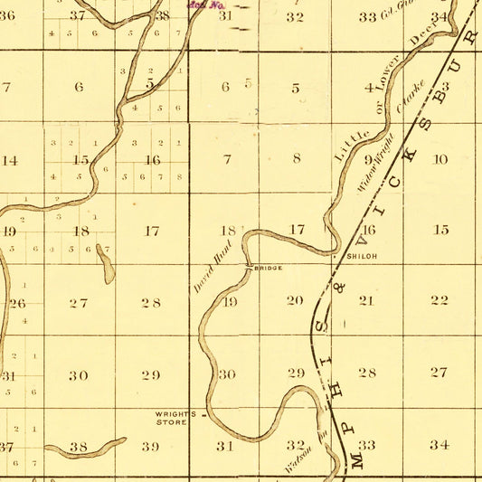 Vintage Map of Issaquena County, Mississippi, 1873
