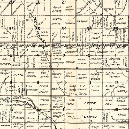Vintage Map of Douglas County, Nebraska, 1900