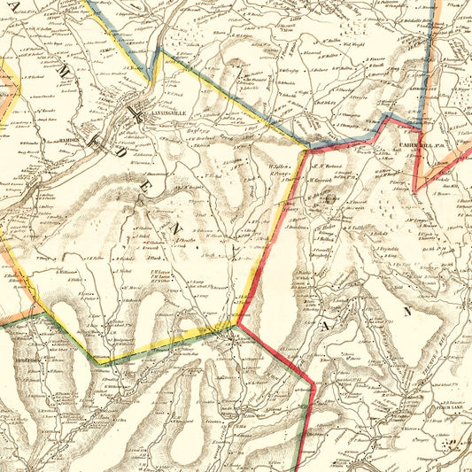 Vintage Map of Delaware County, New York, 1856